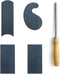 Cabinet Scraper Burnisher with 4 Piece Multi-Shaped Scraper Set 2 Rectangle 1 Curved (Convex and Concave) and 1 Gooseneck Scraper...