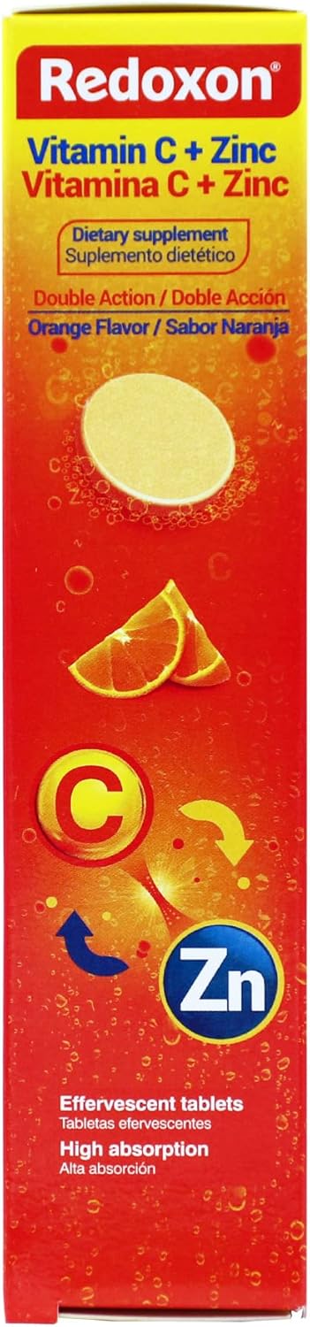 Redoxon Vitamin C + Zinc, Effervescent Tablets of Vitamin C and Zinc, Helps Support Your Immune System, Orange Flavor, 20 Effervescent Tablets, 2....