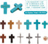 arricraft 170 Pcs Cross Jewelry Making Kits, Mixed Color Wood Cross Pendants Including Synthetic Turquoise Beads Wood Beads Pendants Alloy Pendant...