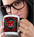 3dRose Wicked Red Zebra Initial Letter M Two Tone Mug, 11 oz, Black/White...