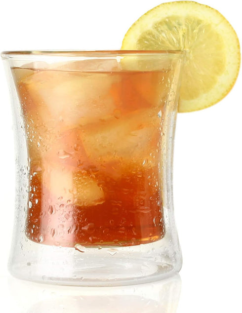 Tea Forte Poom Double Wall Glass 10 ounce Tea Cup for Hot or Iced Tea...