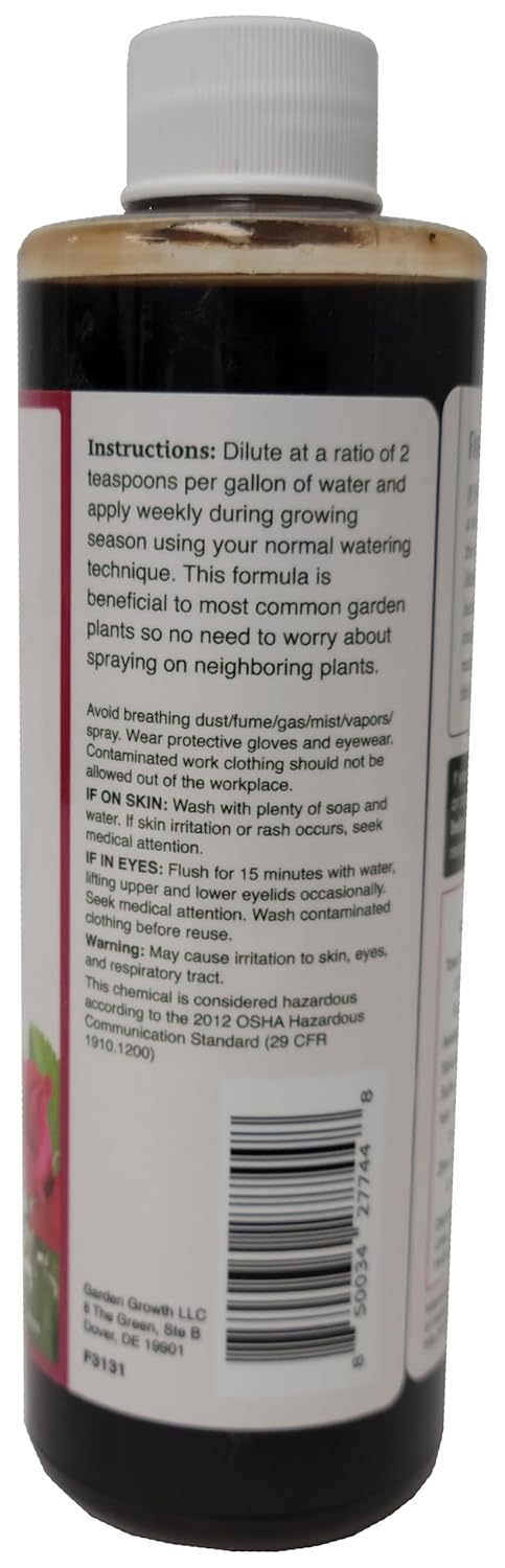 Farmer's Secret Rose Booster Fertilizer (8oz) - Super Concentrated - Formulated for All Types of Roses Throughout The Life Cycle - Encourages Heal...