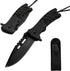 ALBATROSS Spring Assisted Folding Knife, 3.5" Black Blade, 4.75" Handle,Pocket Knife with Fire Starter, Paracord and Whistle, Liner Lock?Carrying ...