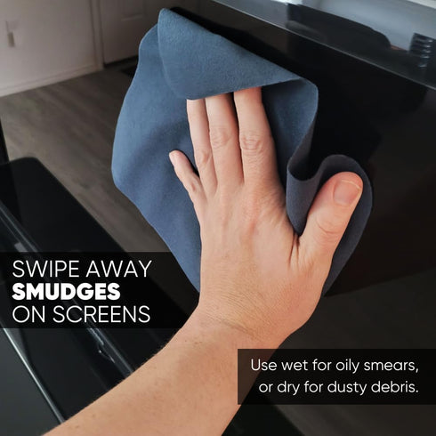 Premium Lens Screen Cleaning Cloth by Microfiber Wholesale | Black | 8”x8” | 10pk | Soft Microfiber Suede | Compact Size Reusable | No Lint Scratc...