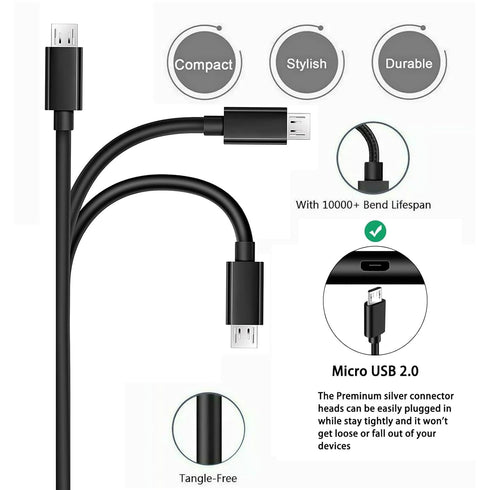 Mirco USB Charger Charging Cable Cord Compatible for TOZO T8 T6 T5 Earbuds,Logitech G635 G935 G633 G930 G933 H600 H800 G633S G933S G533 G430 Pro G...