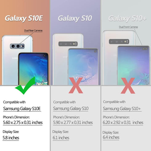 KIOMY Clear Case for Samsung Galaxy S10E, Shockproof Bumper Protective Cover with Airbags Corners Hybrid Design Hard PC Back with Flexible TPU Fra...