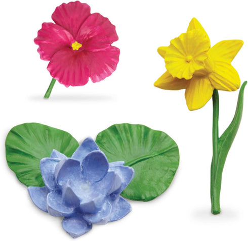 Safari Ltd. Flowers TOOB - Mini Figurines of Rose, Tulip, Hibiscus, Bird of Paradise, Daffodil, Sunflower, Lotus, Orchid - Educational Toy Figures...
