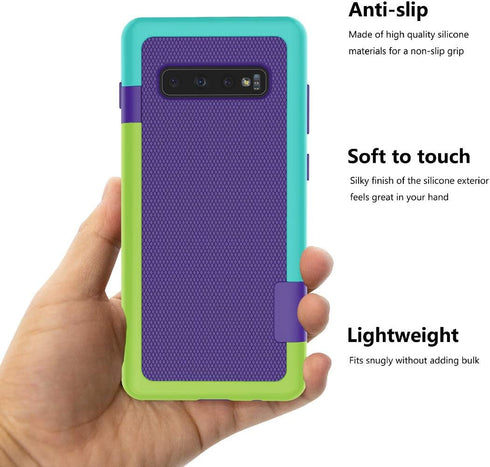 Jeylly for Galaxy S10 Plus Case, for Galaxy S10 Plus Cute Case, Ultra Slim 3 Color Hybrid Impact Full-Body Rugged Non Slip Shockproof TPU Bumper C...