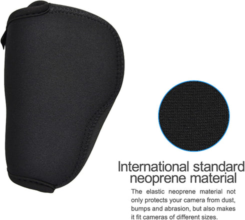 JJC Soft Neoprene Digital Camera Case Pouch Compact Bag Protector with Anti-Lost Inner Strap for Sony ZV-E10 A6500 A6400 A6300 A6100 A6000 A5500 A...