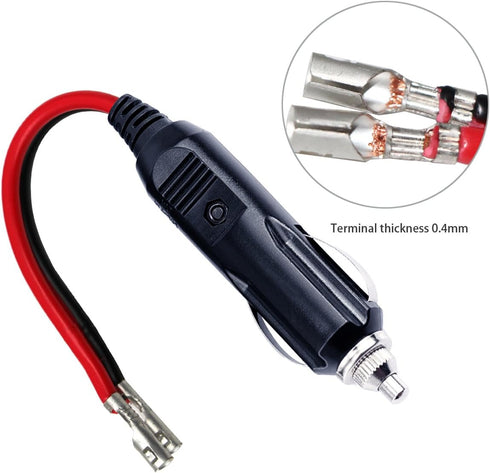 KUNCAN Replacement Cigarette Lighter Plug - 12 Volt Male Cigar Plug with Leads Car Adapter Dc Battery Charger Connectors 12V Power Supply for Auto...
