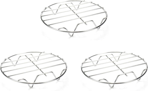 3 Pcs Cooling Racks Round Steamer Rack Canning Rack for Baking, Stainless Steel, 6 inch...