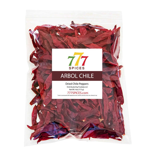 4oz Chile de Arbol. Dried Arbol Whole Chilies Red Peppers S17, Chili Pods for Authentic Mexican Food, Chile Seco, Heat-Sealed Resealable Bag...