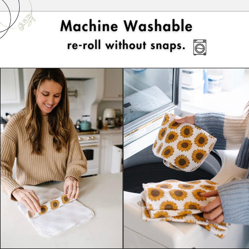 Reusable Paper Towels 24 Pack 13x10in, Sunflower Towels, Reusable Paper Towels Washable Roll, Kitchen Paper Towels, Reusable Napkins, Zero Waste, ...