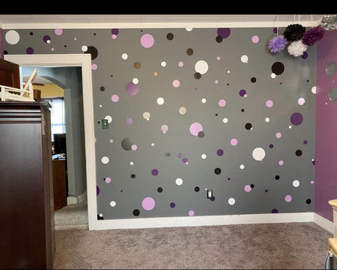 Polka Dot Wall Decals Girls Room Wall Decor Stickers, Wall Dots, Vinyl Circle Peel & Stick DIY Bedroom, Playroom, Kids Room, Baby Nursery Toddler ...