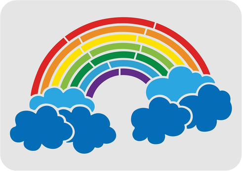 FINGERINSPIRE Rainbow Stencil Template 12"x8"/30x21cm Rectangle Rainbow Cloud Painting Stencil Reusable DIY Art Stencil for Walls and Crafts (Plas...