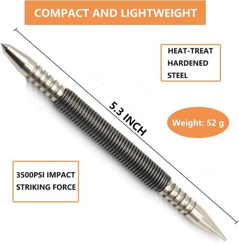 1/16?Dual Head Nail Setter and 3/16?Center Punch, 3500 PSI Striking Force Counter Punch Spring Nail Set...