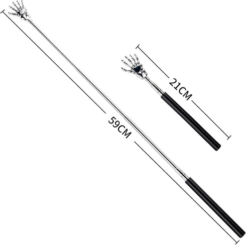 2-Pack Skeleton Hand Back Scratcher Portable Extendable Telescopic Ghost Hand Massages Back Scratcher Soft Rubber Handles with Best for Send Frien...