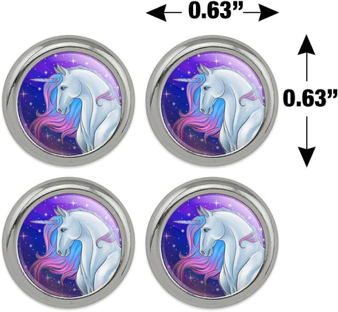 Majestic Unicorn Pink Purple Blue Metal Craft Sewing Novelty Buttons - Set of 4...