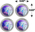 Majestic Unicorn Pink Purple Blue Metal Craft Sewing Novelty Buttons - Set of 4...