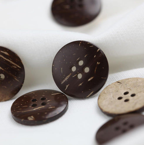 25mm Brown Natural Coconut Shell Buttons 1 inch 4 Holes Button Coconut Shell Buttons for Crafts Sewing Wooden Buttons for DIY Crafts 100PCS...