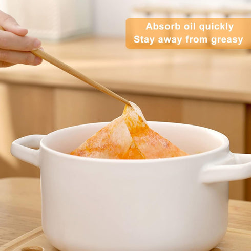 36 Sheets Kitchen Oil Absorbing Paper for Food Scum Oil Absorbing Sheets for Cooking ,Food Blotting paper Used for Soup, Fried Food to Absorb and ...