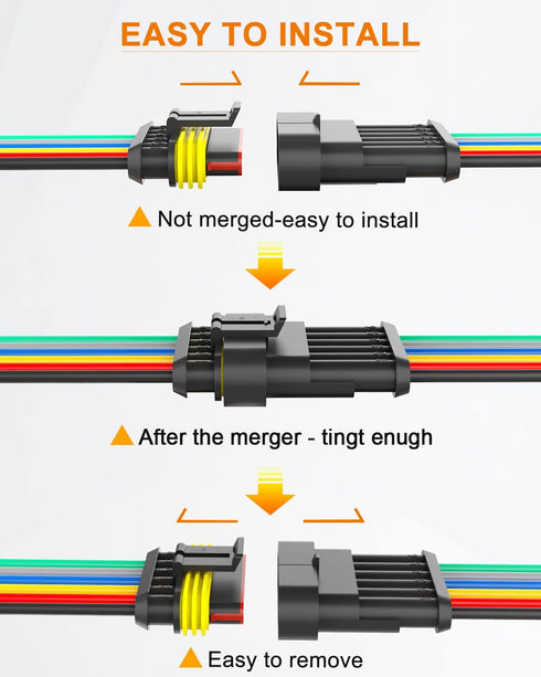 NAOEVO 6 Pin Connector Waterproof?16 AWG 6 Wire Connectors, Automotive Electrical Connectors Male And Female Way With Heat Shrink Tubing For Car T...