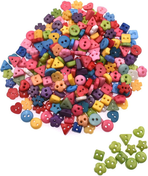 6mm 100Pcs Mixed Color and Style Mini Buttons for DIY Handmade Craft Art Sewing Doll Cloth Buttons...