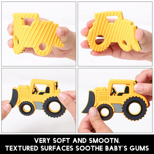 Car Series Baby Teething Toys,Food Grade Silicone Chew Teether for 3 Months+ Infant Boy and Girl,Toddler Sensory Chewing Teether,BPA Free. (Bulldo...
