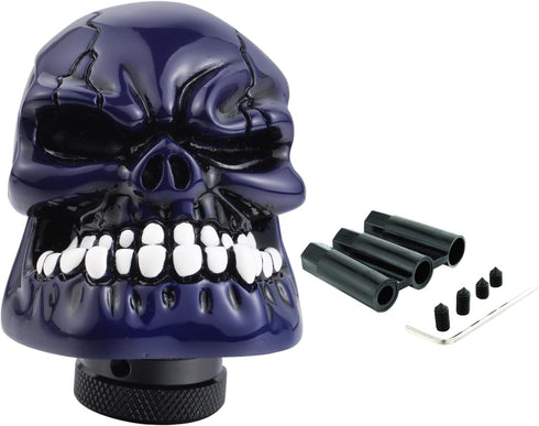 Abfer Skull Shift Knobs Car Gear Shifter Knob with Big Tooth Stick Shifting Lever Fit Most Automatic Manual Transmission Cars Truck Vehicle (Blue)...