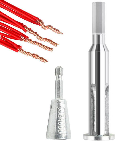 2PCS Wire Twisting Tool 6mm Hex Shank Electrical Cable Wire Stripper and Twister 2-6 Way Wire Stripping Tool Wire Nut Twister Spin Twisting Wire C...