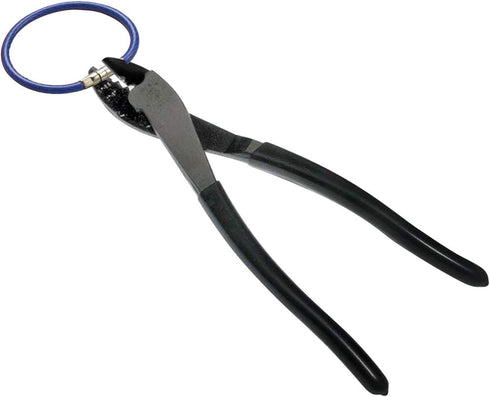 Lucky Line 4-1/2" Locking Cable Key Ring, Crimp to Permanently Close, Nylon Coated Steel Wire, Corrosion-Resistant, 25 Pack, Blue (80830)...