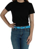 CTM® Women's Leather 1 1/8 Inch Dress Belt, XL, Blue...