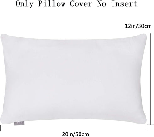 Thmyo 4-Pack 100% Cotton Lumbar Comfortable Solid Decorative Throw Pillow Case Rectangle Cushion Cover DIY Pillowcases for Sofa Bed(Only Covers,No...