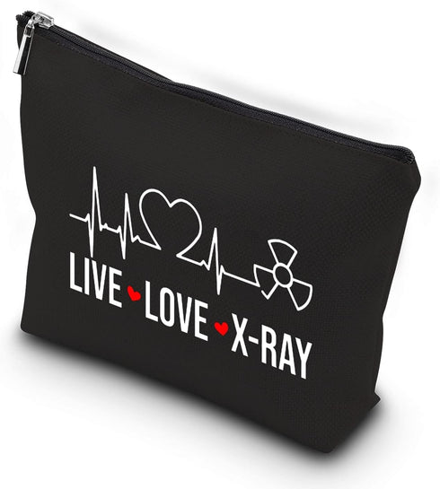 WCGXKO X-ray Tech Gift Live Love X-Ray Zipper Pouch Makeup Bag Radiology Tech Graduation Gift (Live Love X-Ray)...