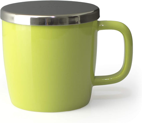 FORLIFE Dew Glossy Finish Brew-In-Mug with Basket Infuser &"Mirror" Stainless Lid 11 oz. (Lime)...