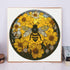 DIY Stamped Cross Stitch Kits Stained Glass Yellow Bee Flowers for Beginners Easy 11CT Needlepoint Embroidery Counted Cross Stitch Kits Art Craft ...