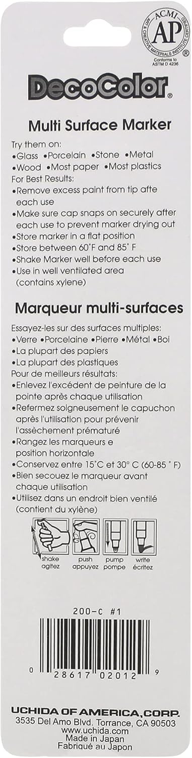 Uchida 200-C-1 Marvy Deco Color Fine Point Paint Marker, Black...