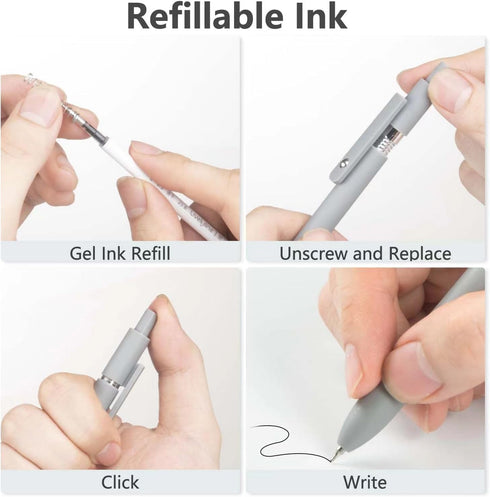MIUTME 6Pcs Gel Pens, Retractable Gel Pens Quick Dry Ink Pens Fine Point Premium Smooth Writing Pens, Aesthetic Pens for School & Office Supplies...