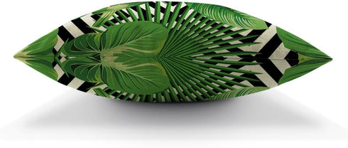 HGOD DESIGNS Palm Pillow Case, Summer Exotic Jungle Plant Tropical Palm Leaves on The Geometric Cotton Linen Cushion Cover Square Standard Home De...
