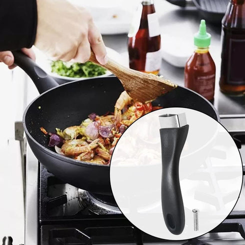 Pot Handle, Scald-Proof Long Handle Pans Replacement Grip Handle Removable Handle Cookware Pot Lid Handle with Screw Kitchen Cookware Accessories...