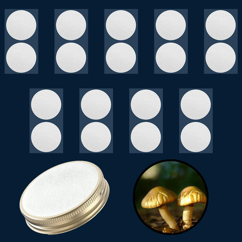 Mushroom Growing Supplies 0.25 ?m - 18Pcs - 68mm Filter Filter Disc Mushroom Applied Under Wide Mouth Jar Lid for Mushroom Cultivation...