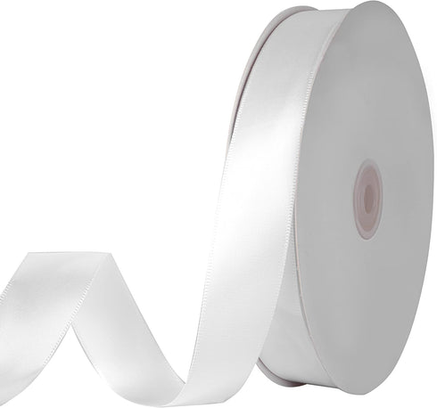 7/8 inch Double Faced White Satin Ribbon 25 Yards for Gift Wrapping,Wedding Decoration, Bows Making, Sewing, DIY Crafts...