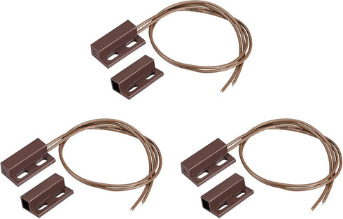 uxcell Wired Door Contact Window Sensor NC Surface Mount Magnetic Reed Switch Brown 3 Pcs...