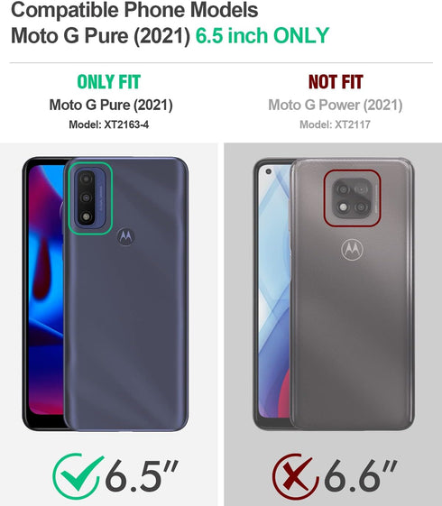Poetic Revolution Series Case for Motorola Moto G Pure 6.5 inch (2021 Release), Full-Body Rugged Dual-Layer Shockproof Protective Cover with Kicks...