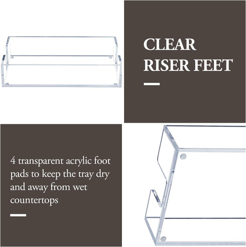 MyGift Premium Clear Acrylic Bathroom Paper Hand Towel Tray, Vanity Countertop Multifold, Z-Fold, C-Fold Disposable Napkin Dispenser Holder for Gu...