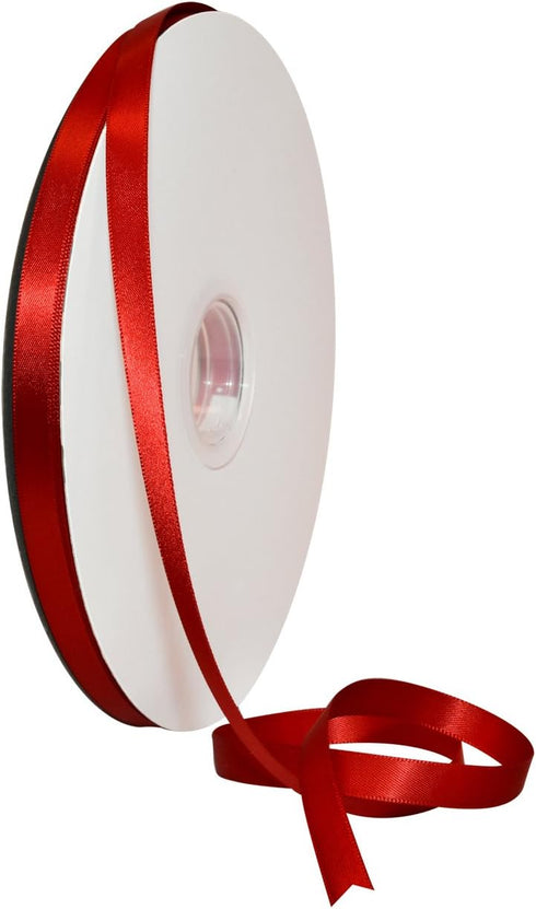Morex Ribbon Double Face Satin Ribbon 3/8" X 100 YD Red Ribbon for Gift Wrapping, Birthday Gift Cards, Satin Dress for Women, Silk Ribbons for Cra...