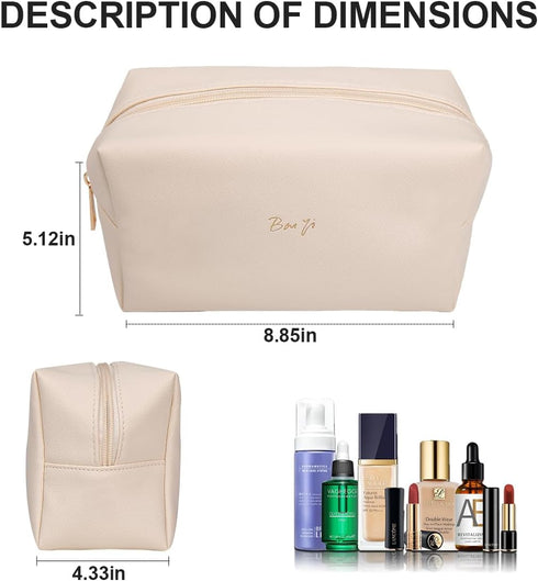 Makeup Bags for Women, PU Leather Portable Waterproof Cosmetic Bag, Multifunctional Toiletry Bag Sanitary Napkin Organizer Skincare Bag, Daily Use...