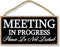 Honey Dew Gifts Meeting in Progress Please Do Not Disturb 10 inch by 5 inch Hanging Door Sign for Office Commerical Use, 75466...