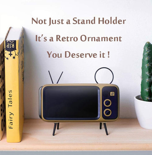 UnnFiko Wireless Bluetooth Speakers Retro TV Style Stand Holder, Cartoon Desktop Bracket Desk Mount, Universal for Samsung iPhone 14 13 12 Pro Max...