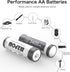 Rechargeable Batteries AA Lithium 1.5V 3400mWh,AA Lithium Rechargeable Batteries 4 Count 1500 Cycle with Smart Charger...